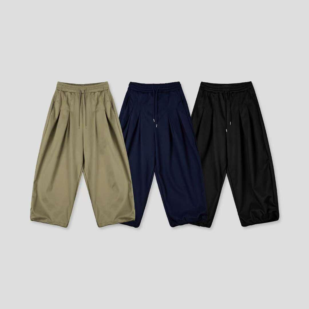 淨色可束腳鬆身褲 Tac-0368P