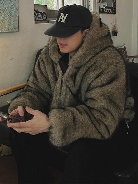 淨色連帽拉鍊毛毛褸 Tac-0369JK