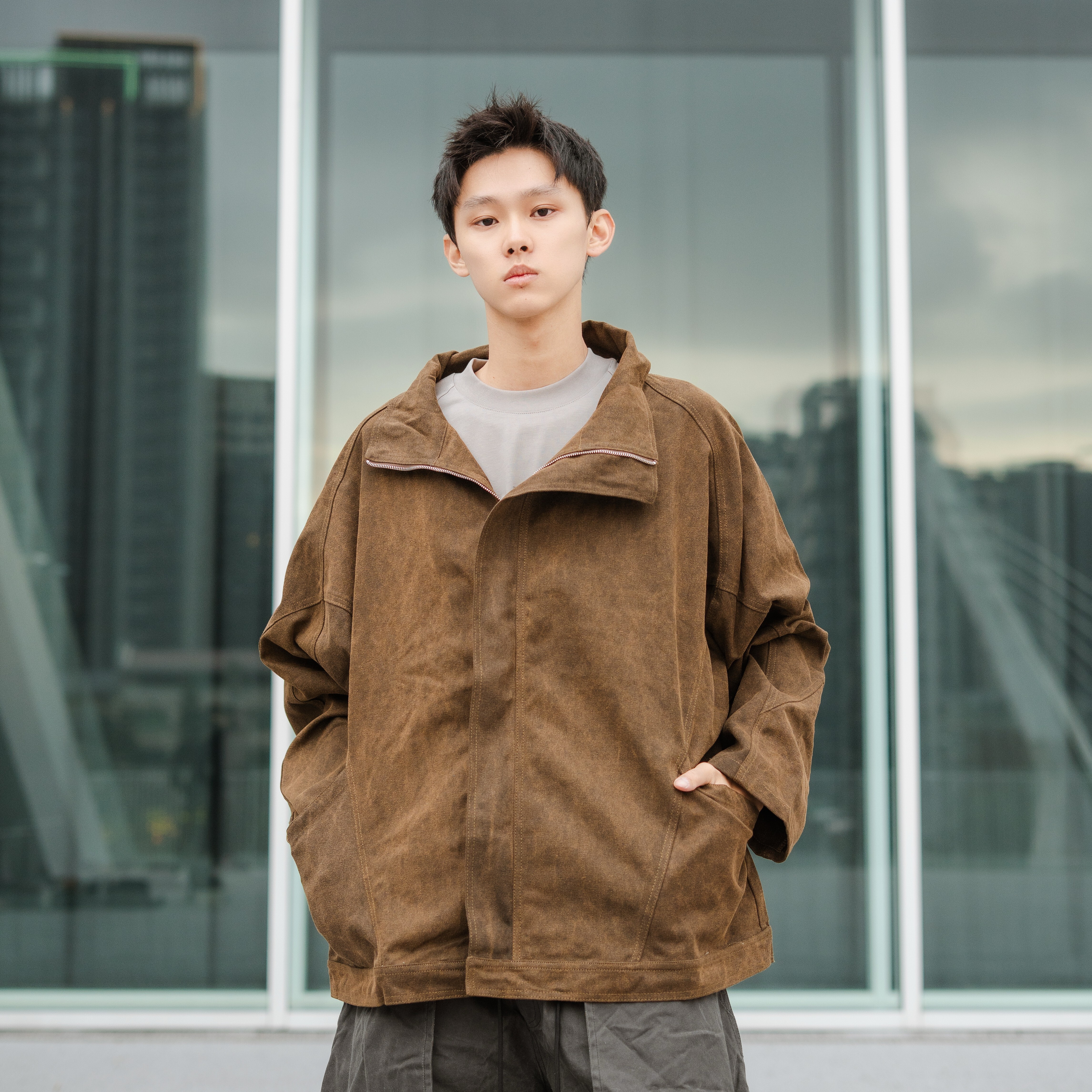 2025AW P-23 BAT PANEL PARKA 水洗 洗舊 復古 超硬挺 寬版 未來 古著 外套 現貨 P23S2601 / P23S2602