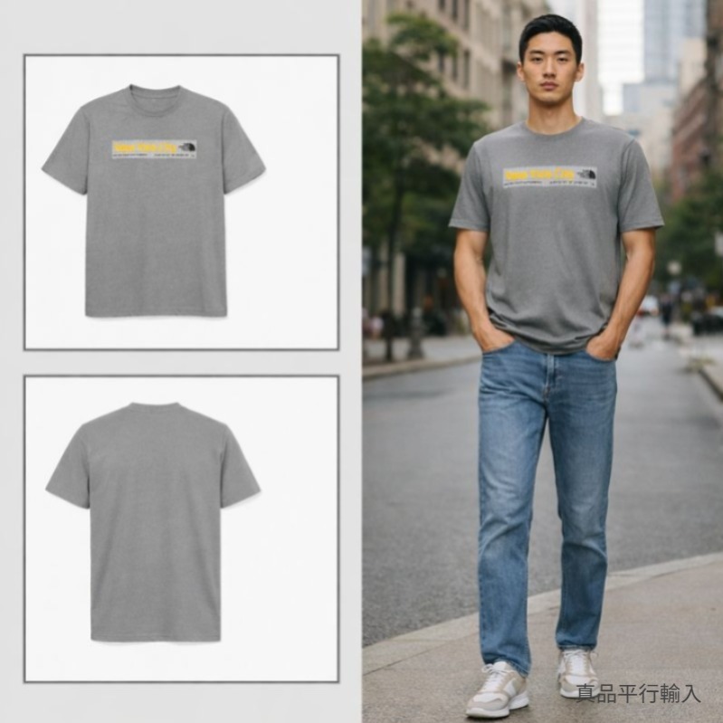 【直播】The North Face N.Y限量款 LL1036888 短袖上衣（灰色）