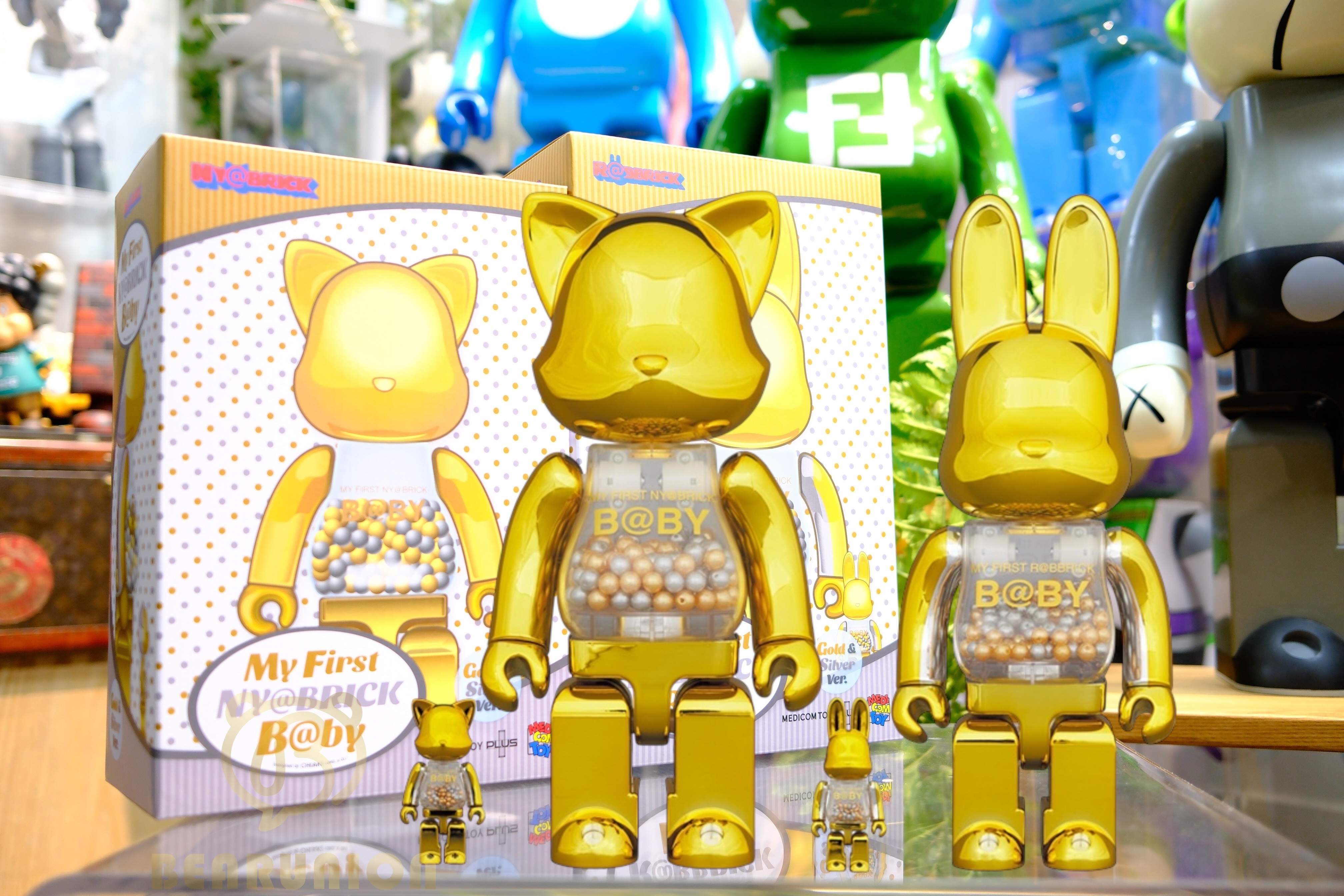 🥇現貨🥇MY FIRST R@BBRICK NY@BRICK BABY 400% gold set of 2