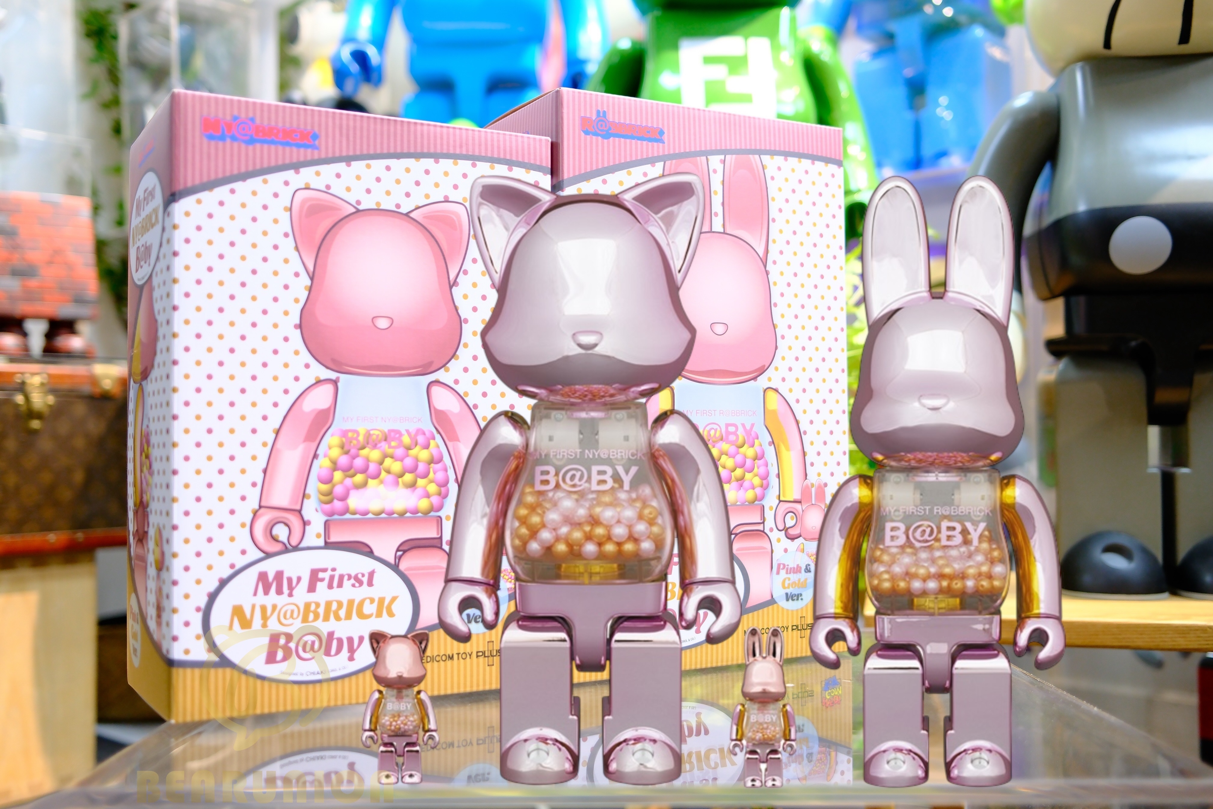 🥇現貨🥇MY FIRST R@BBRICK NYA@BRICK BABY 400% pink gold set of 2