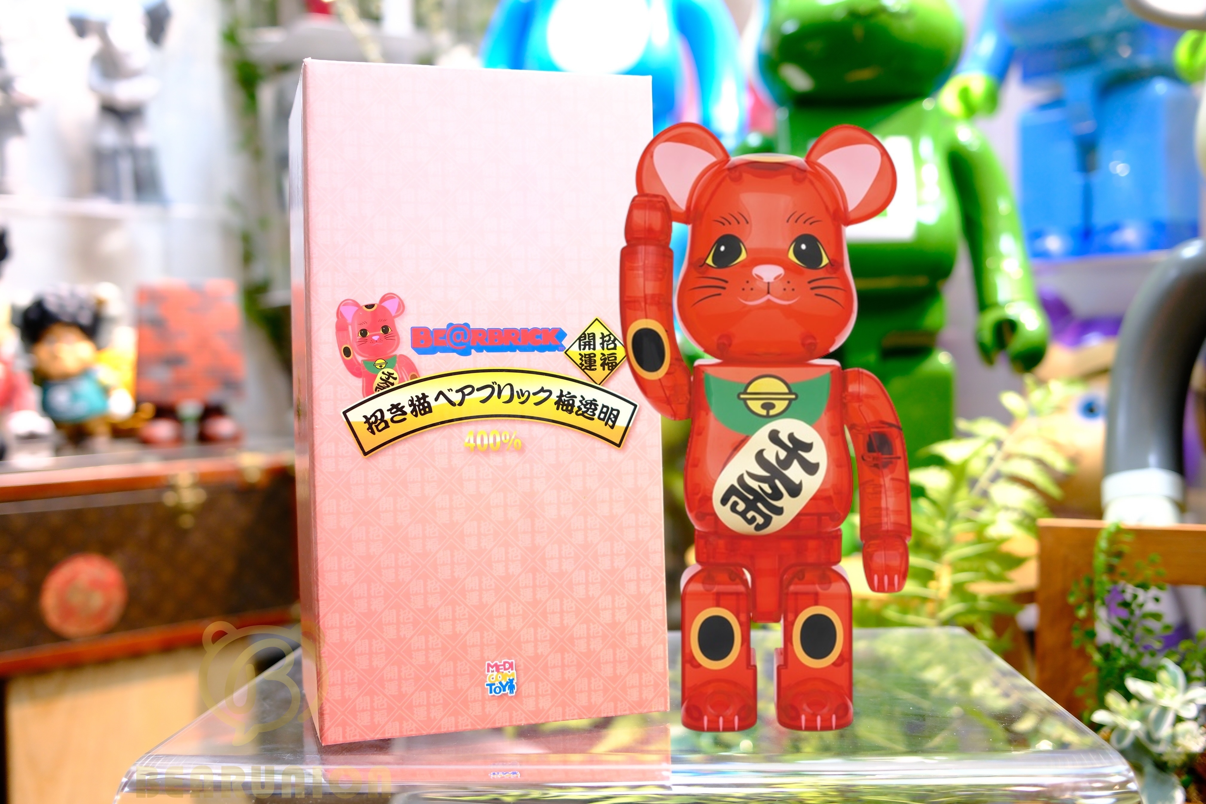 🥇現貨🥇Bearbrick 400% 梅透明招財貓