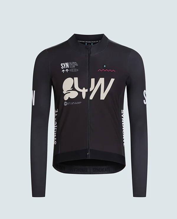 SYN 男款車衣 Pro Team Shield Jersey Slick 保暖長袖 /黑