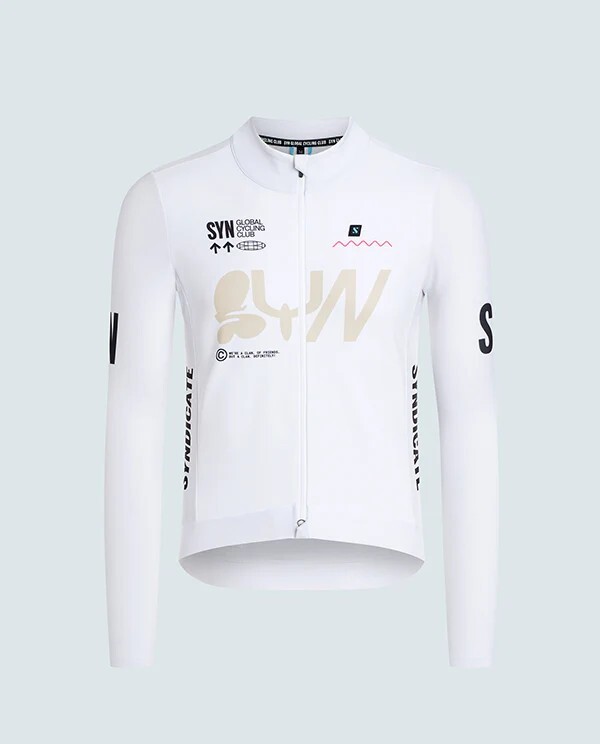 SYN 男款車衣 Pro Team Shield Jersey Slick 保暖長袖 /白