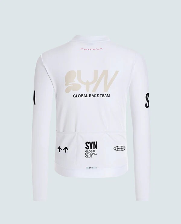 SYN 男款車衣 Pro Team Shield Jersey Slick 保暖長袖 /白