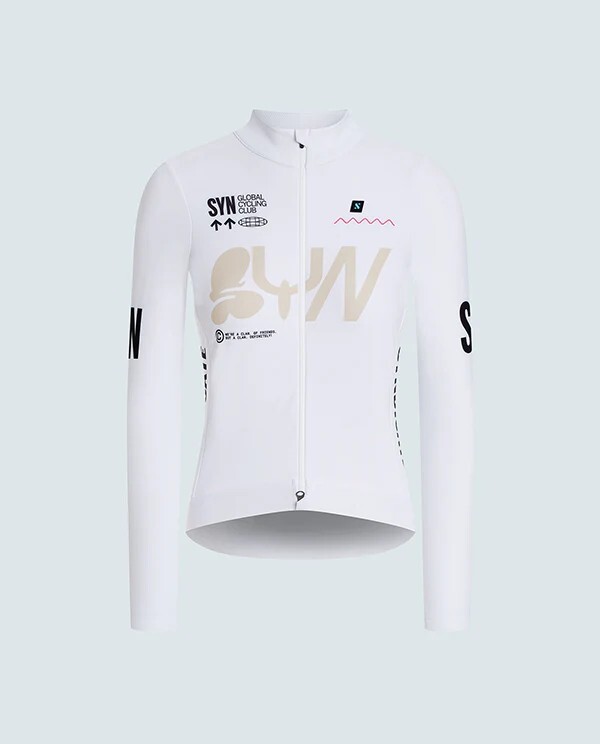 SYN 女款車衣 Pro Team Shield Jersey Slick 保暖長袖 /白