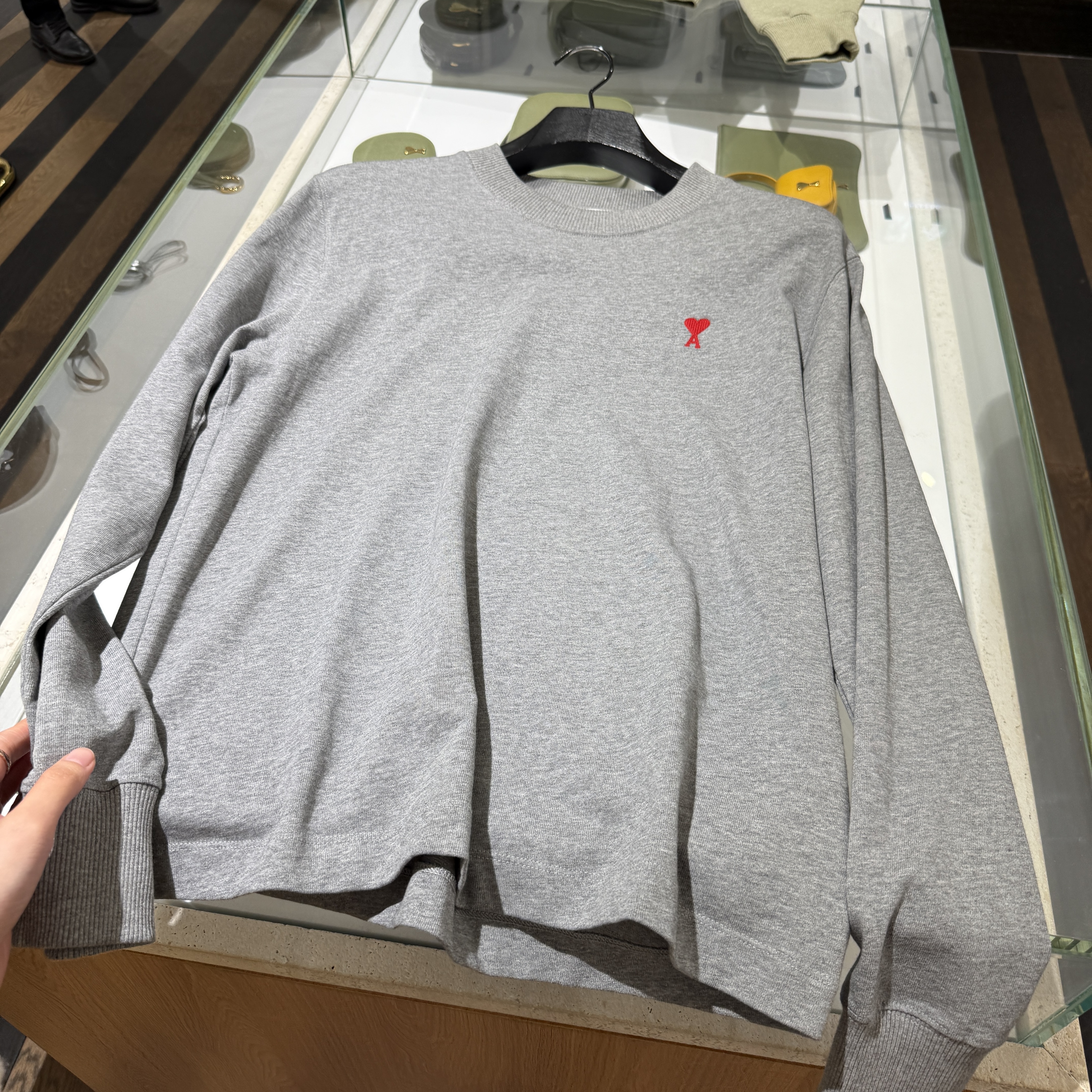 Ami Paris DE COEUR longsleeve Tee grey white