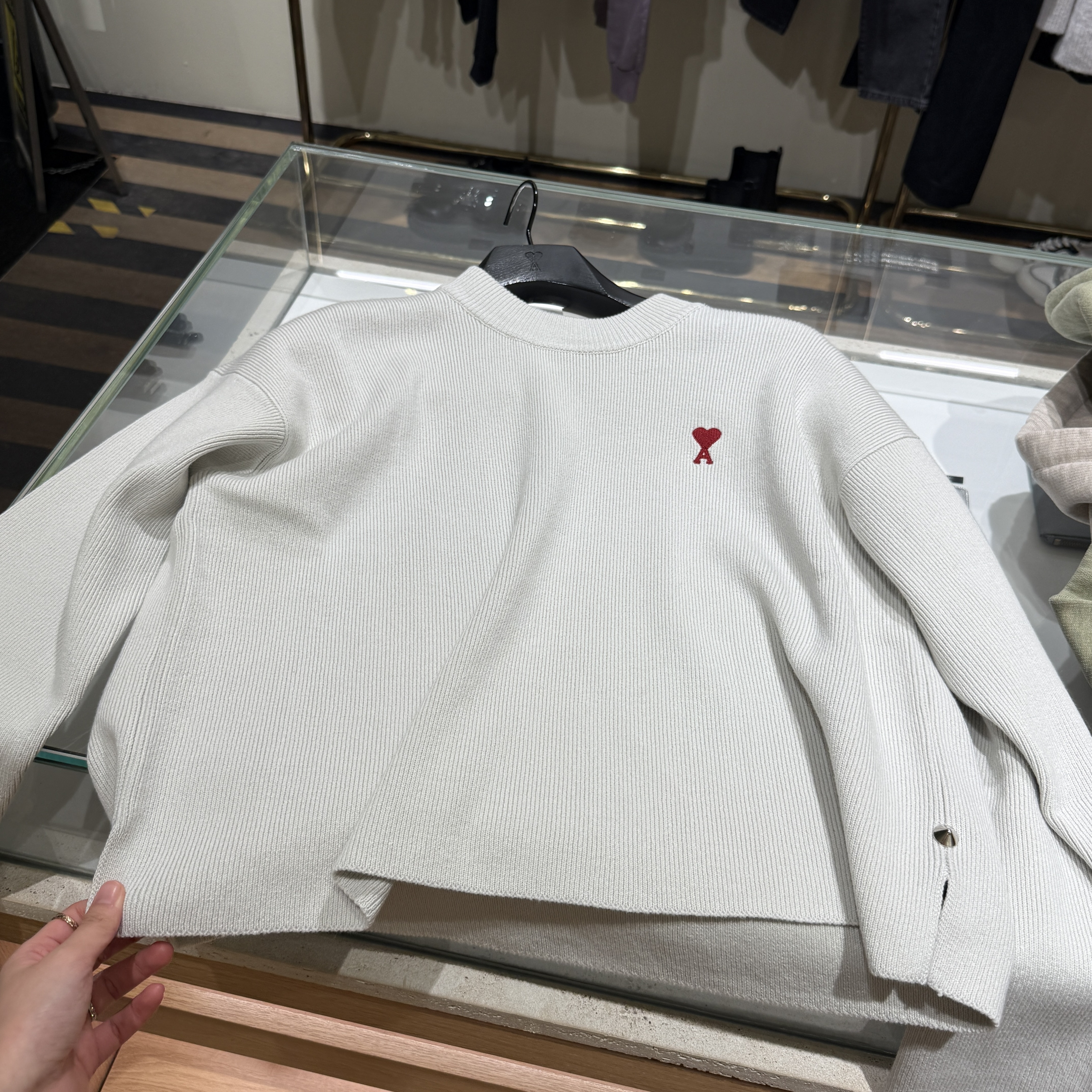 Ami Paris PULL COL ROND cotton wool sweater