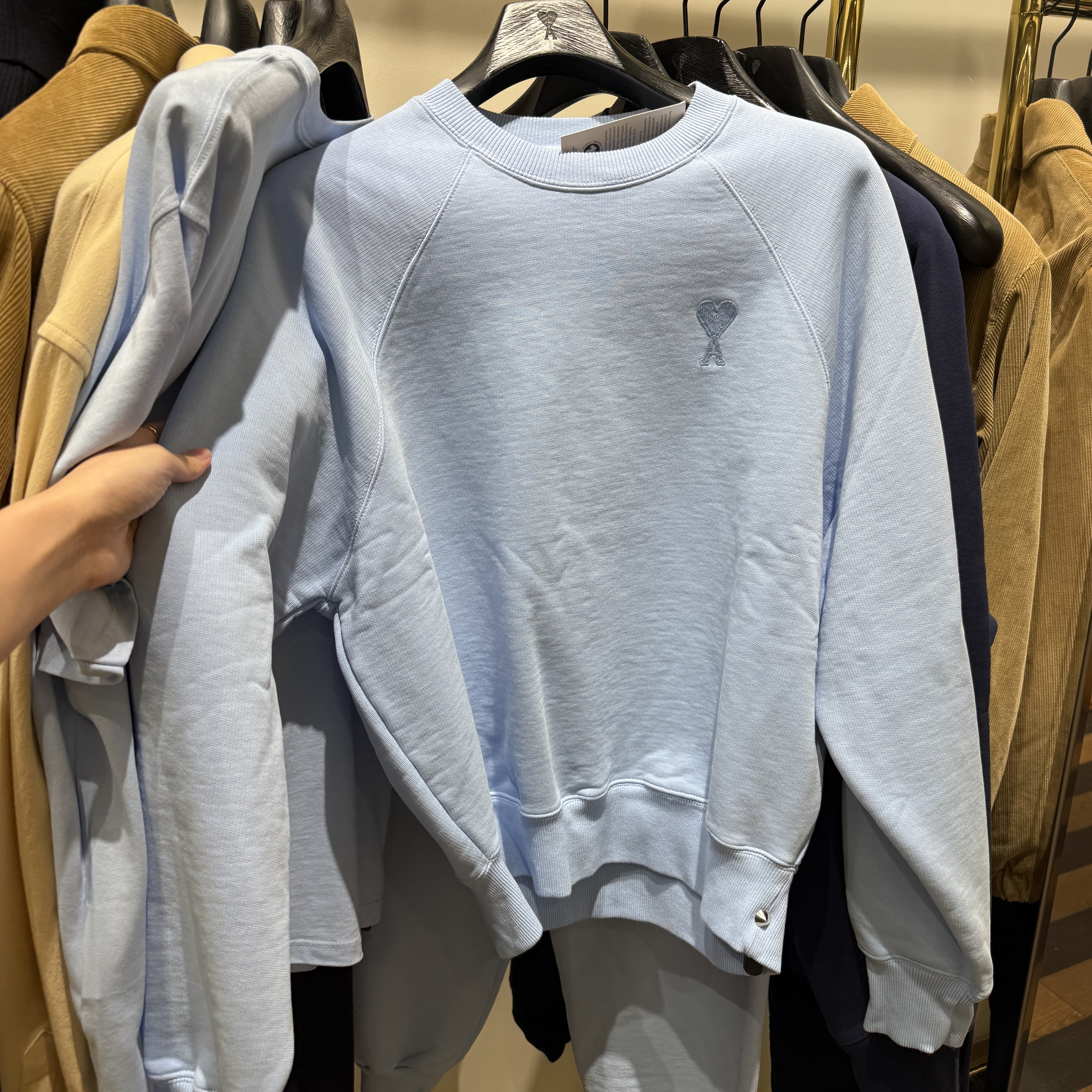 Ami Paris TONAL ADC SWEATSHIRT AMI baby blue pink