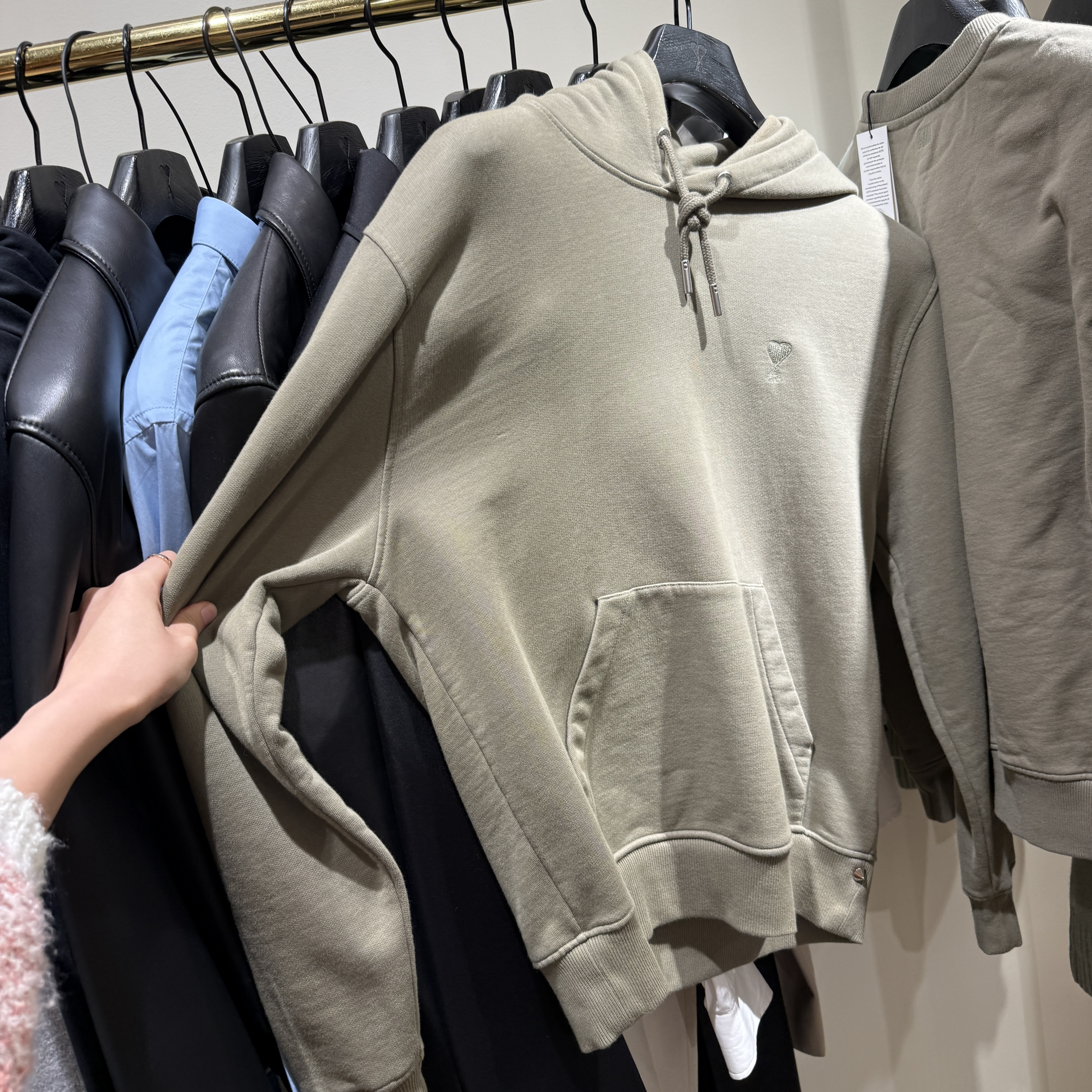 Ami Paris AMI DE COEUR HOODIE green