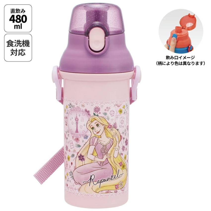 日本製 2026 新版 Skater Disney Princess 直飲水壺 (附肩帶) - Rapunzel