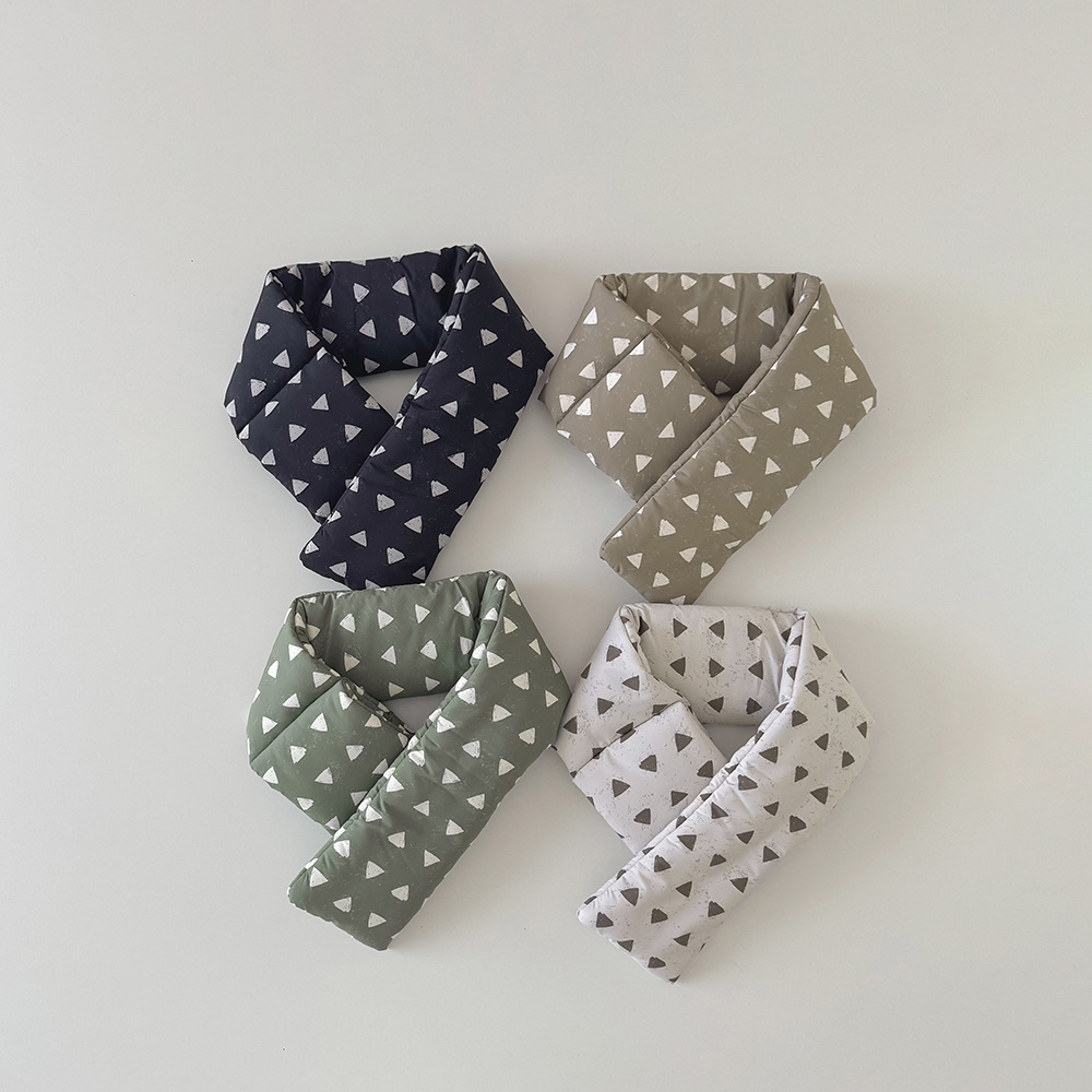 滿印三角保暖交叉圍巾(5-12y)