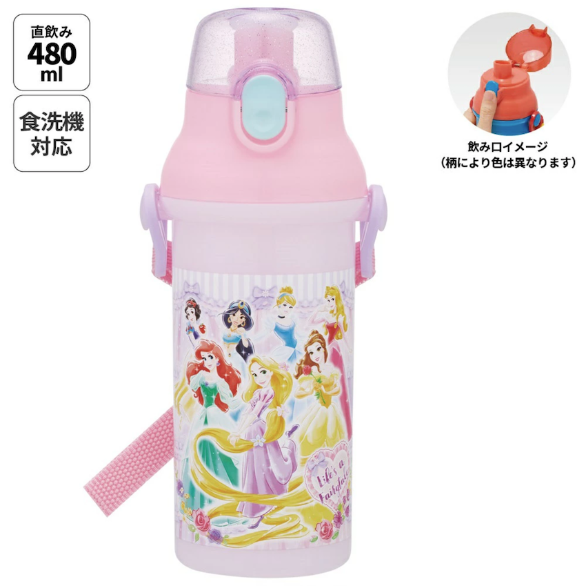 日本製 2026 新版 Skater 直飲水壺 (附肩帶) - Disney Princess