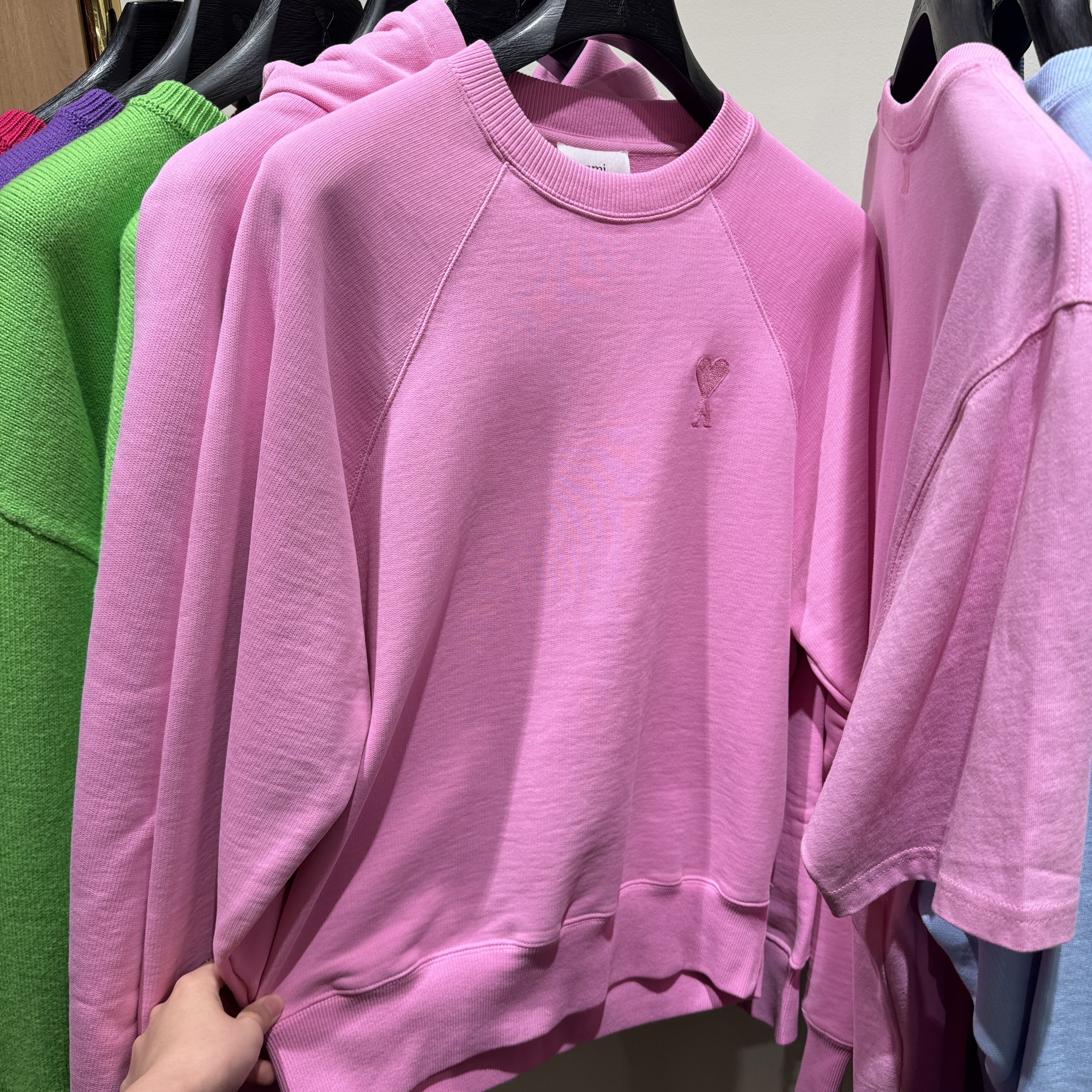 Ami Paris TONAL ADC SWEATSHIRT AMI baby blue pink