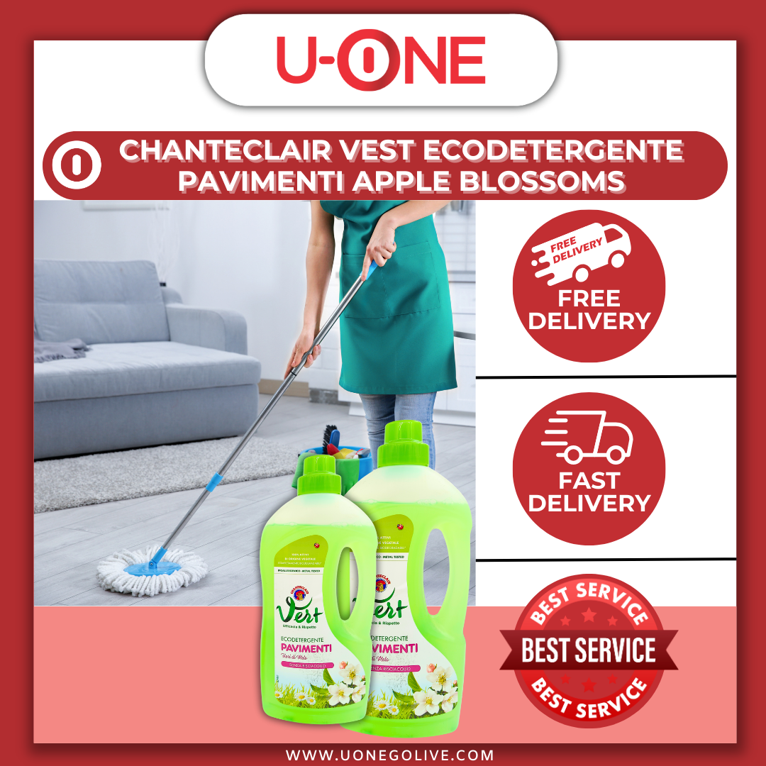 U-ONE | Floor Cleaner | Chanteclair | Vest | Ecodetergente Pavimenti | Apple Blossom | 1000ml