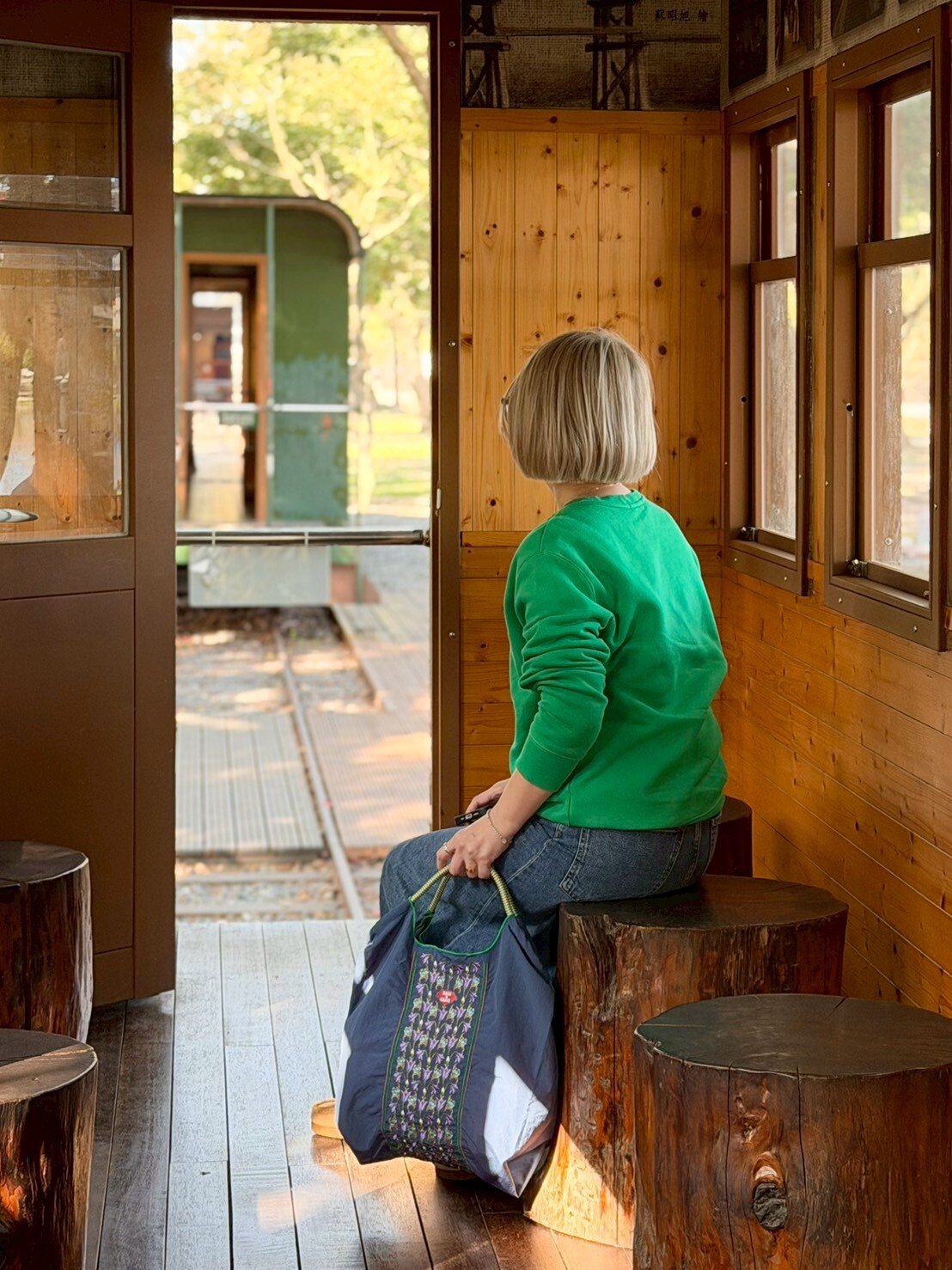 Ball＆Chain 刺繡環保購物袋 M號 - 海軍藍 (30107032)