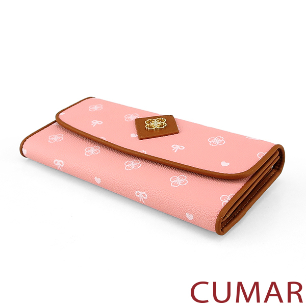 CUMAR|LOGO款印花防刮紋三折長夾