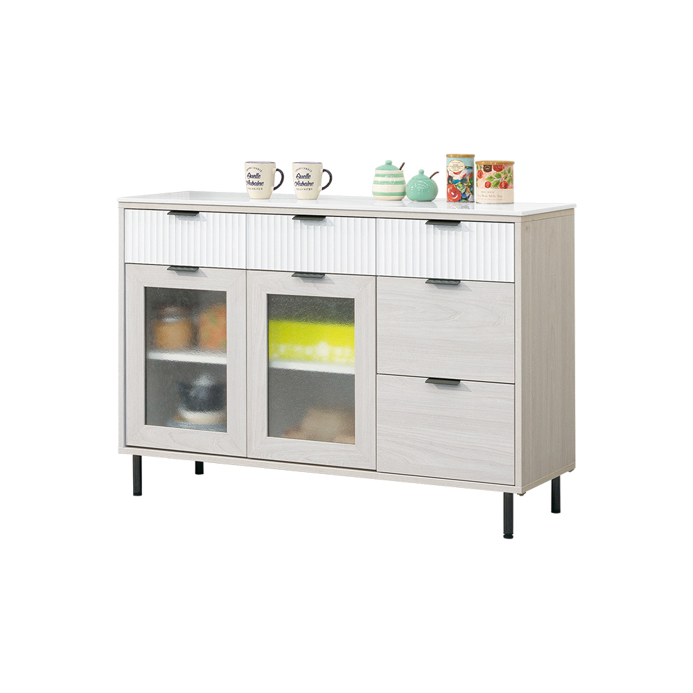 黛比4尺岩板收納餐櫃/碗盤櫃/置物矮櫃/電器櫃/玄關櫃(下座)