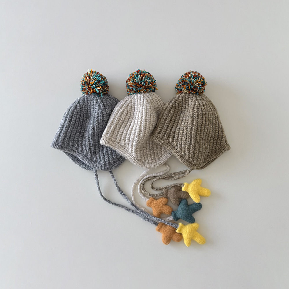 彩球小手針織帽(2-6y)