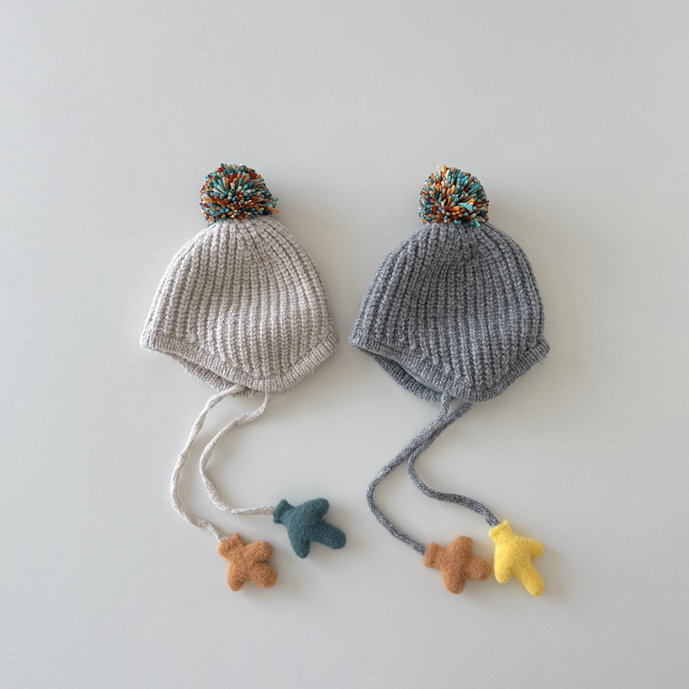 彩球小手針織帽(2-6y)