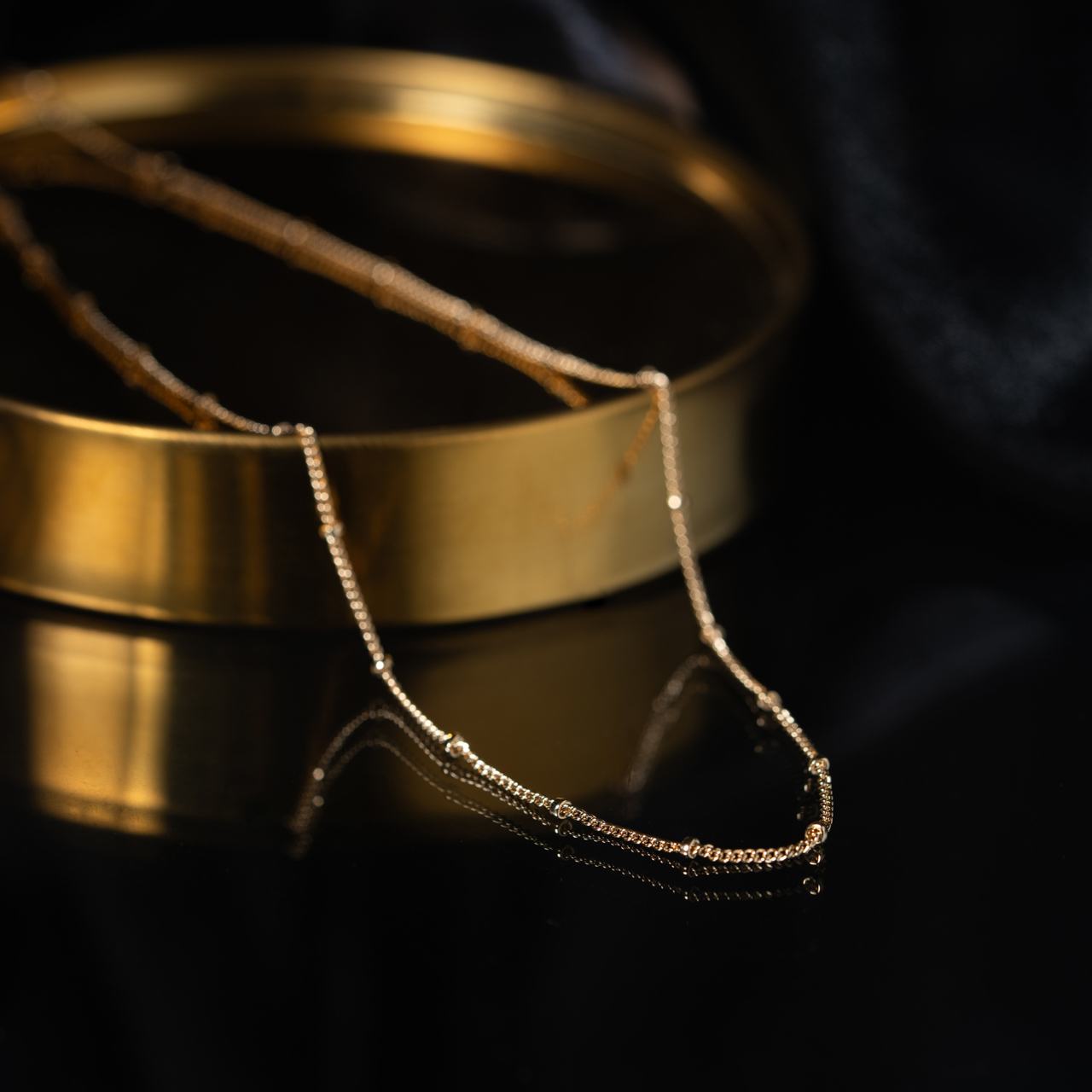 襯光｜銅厚鍍18K真金細頸鏈 N0061