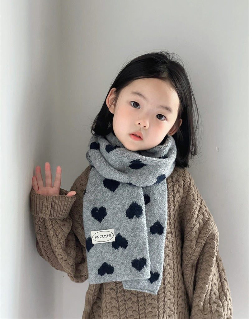 愛心針織圍巾(3-14y)