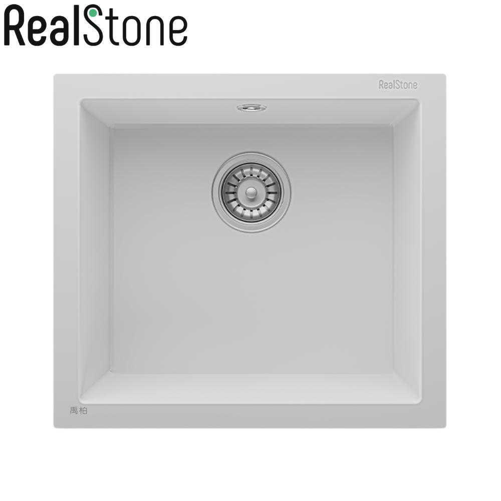 RealStone 花崗岩水槽 雪岩白(52x47cm)-GORDION52 K0566010111