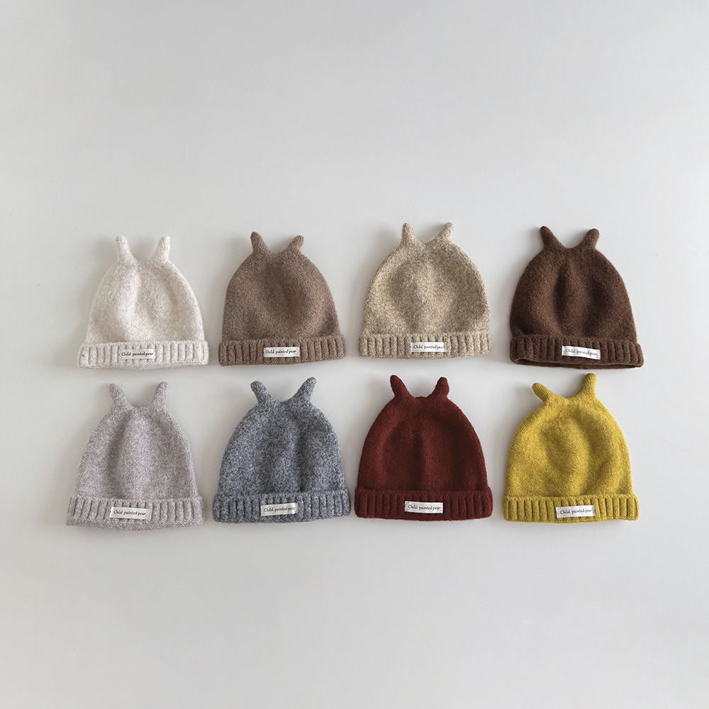 小標針織牛角帽(1-5y)