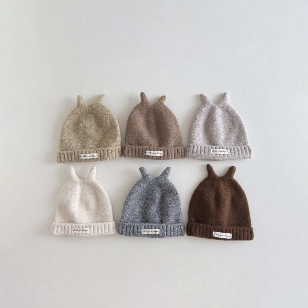 小標針織牛角帽(1-5y)