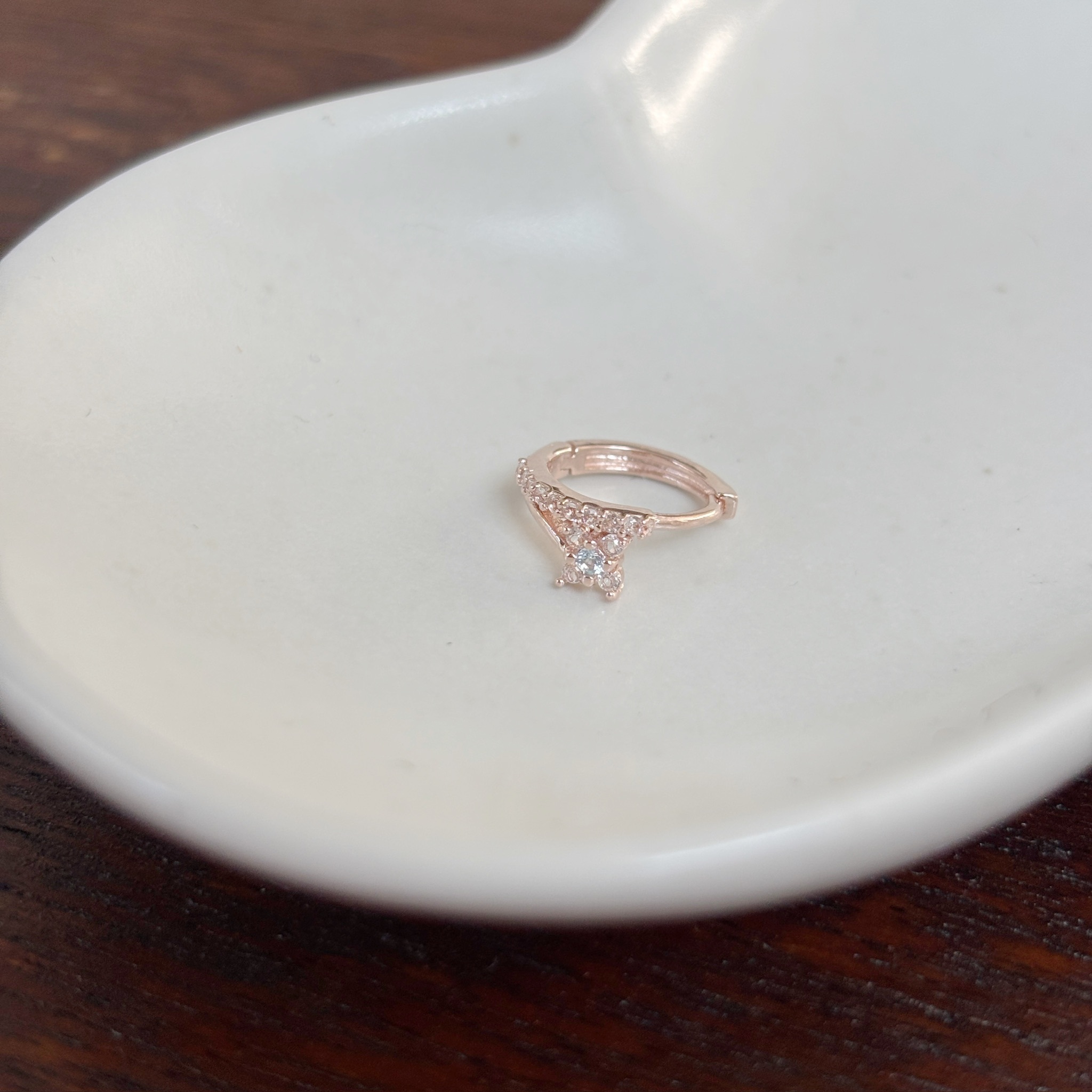 雙層感四葉草托帕石耳圈