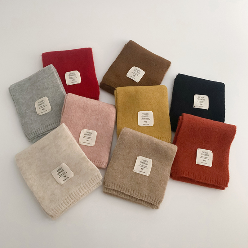 標籤純色針織圍巾(3-14y)