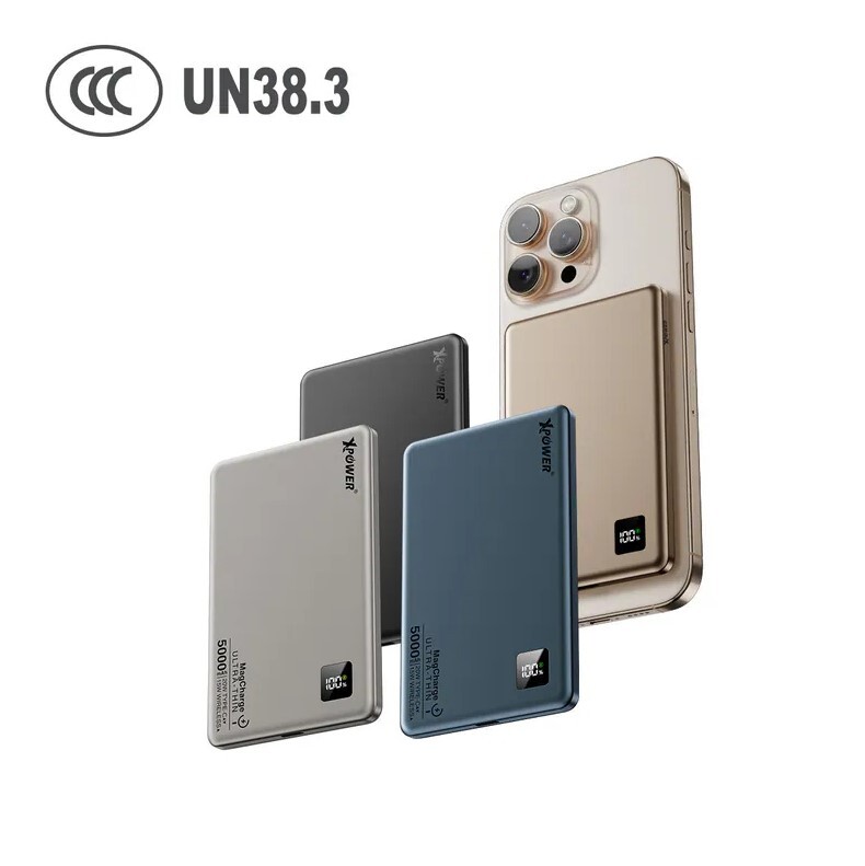 （2026新年限時優惠）(3C認證版)XPower M5K 3合1鋁合金數顯 5000mAh PD3.0+磁吸無線外置充電器(七款顔色)