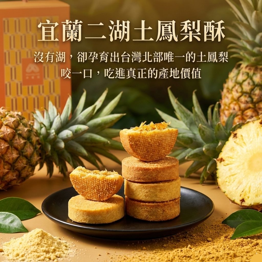 【米樂客】 宜蘭二湖土鳳梨酥6入禮盒❘ 全台最高緯度❘ 宜蘭唯一土鳳梨產地❘台農3號