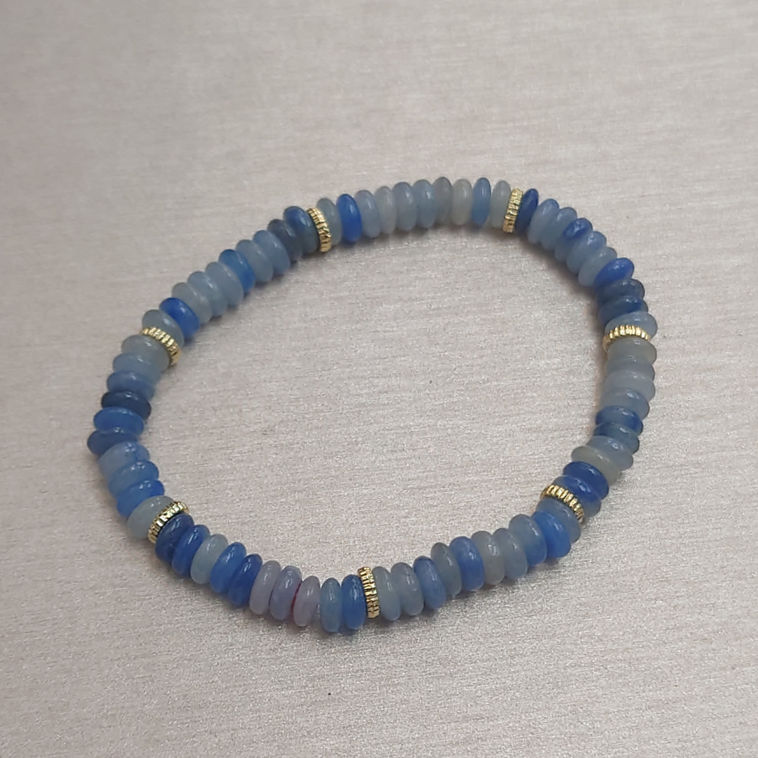 HKAF1218-004 天然藍東陵玉算盤子手串 6mm (A4)