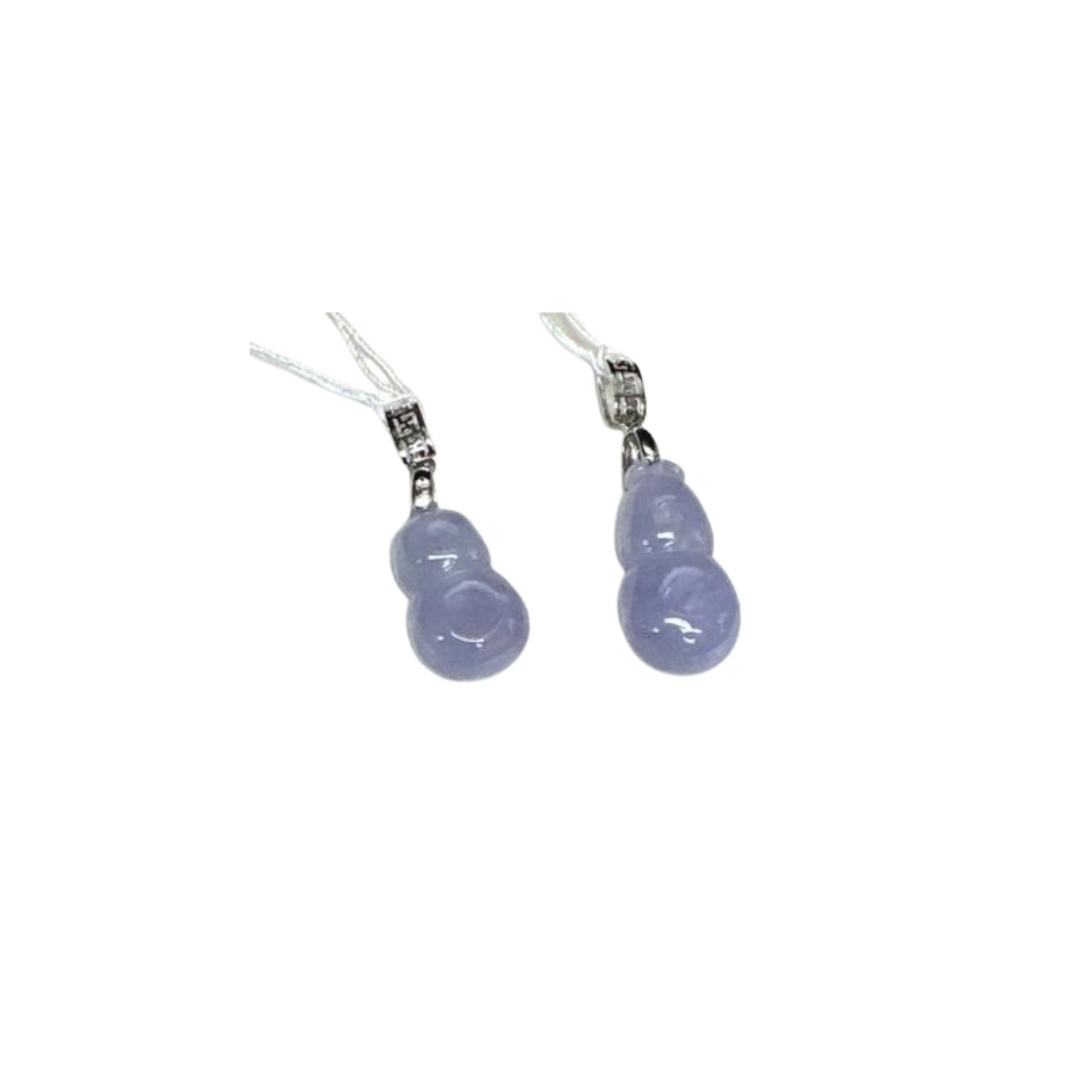 HKAF1218-014 緬甸天然翡翠 - 紫羅蘭葫蘆吊墜 [附皮繩][附國檢證書] (A14)