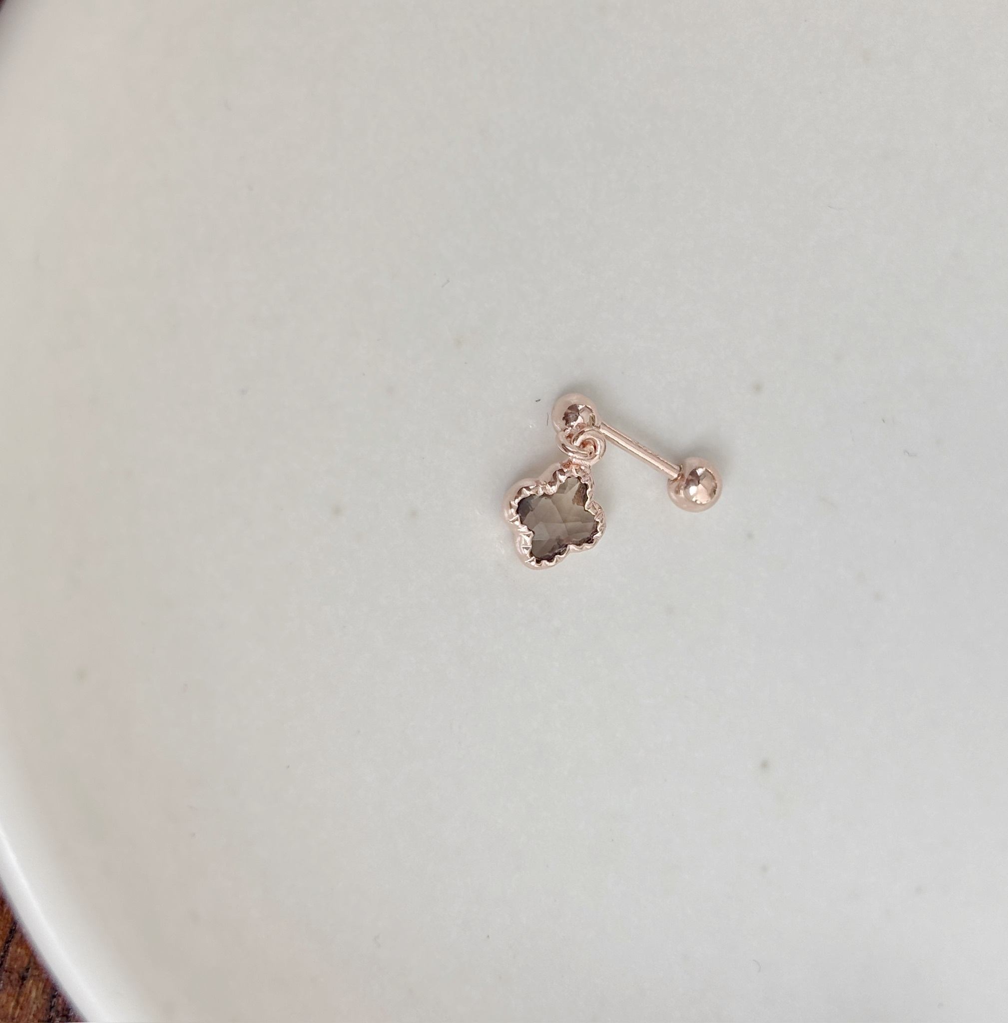 晃晃蛋糕四葉草茶晶轉珠耳環