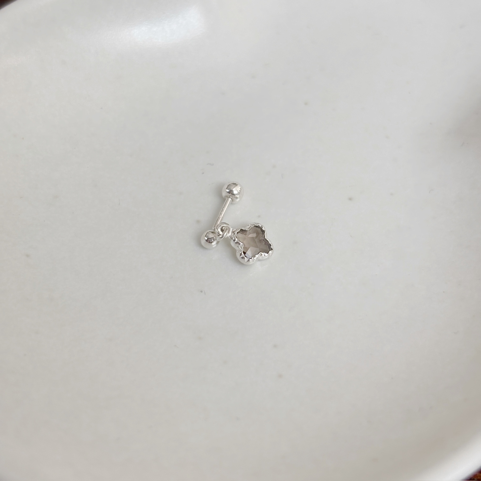 晃晃蛋糕四葉草茶晶轉珠耳環