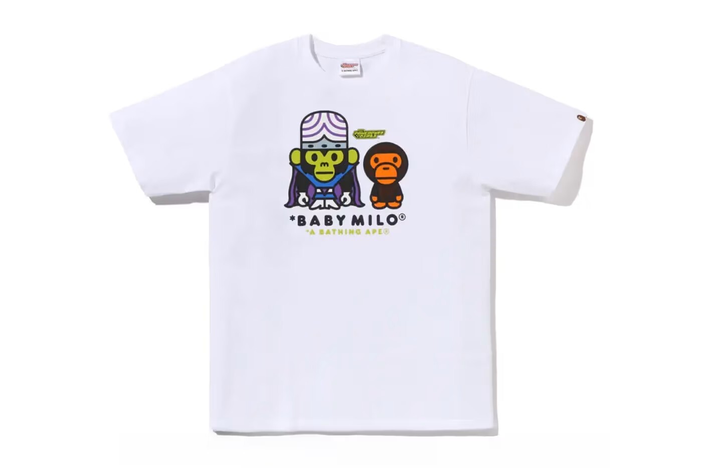 A BATHING APE BAPE X THE POWERPUFF GIRLS BABYMILO 飛天小女警 魔王 魔人啾啾 短Ｔ白色