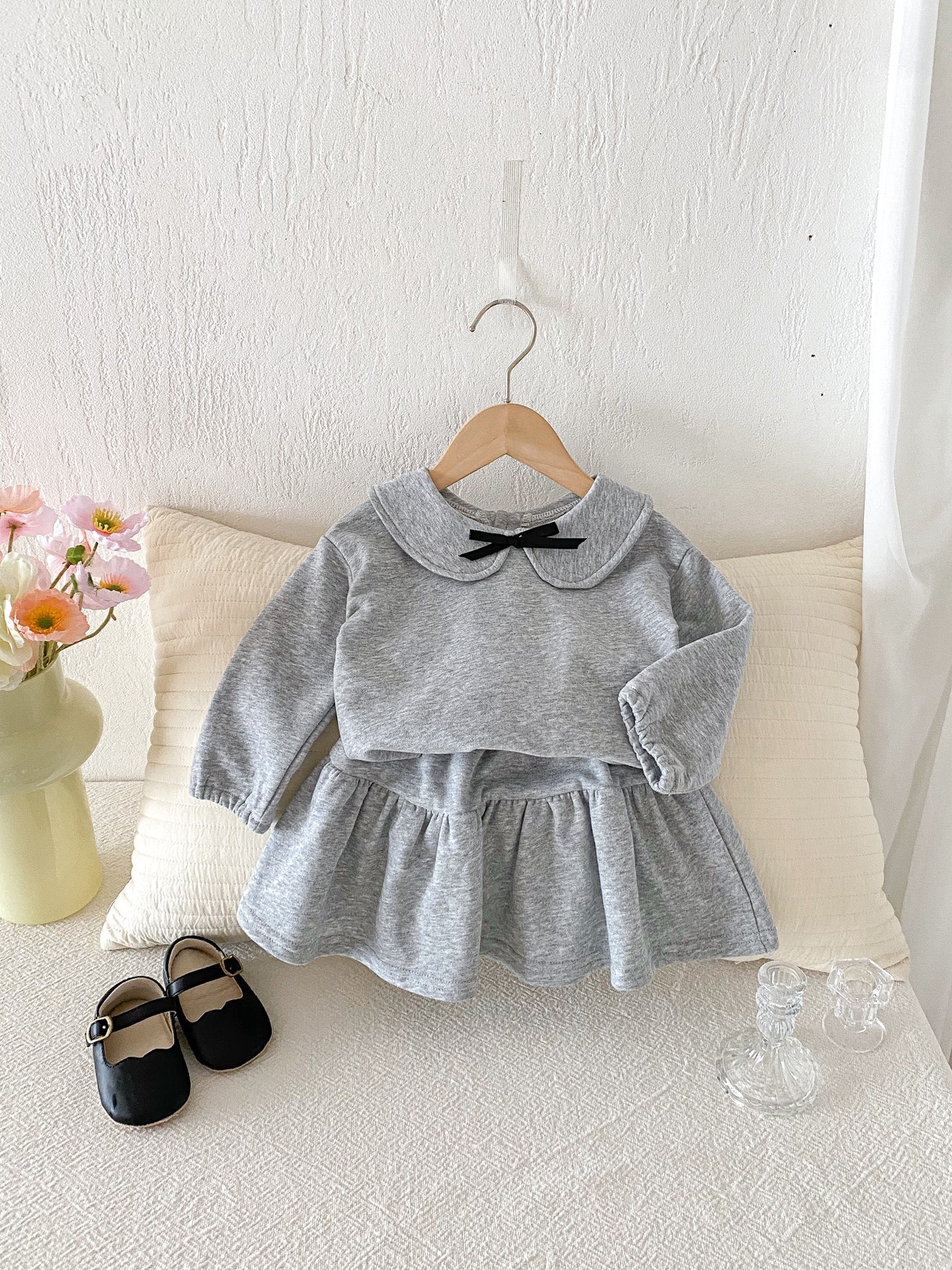 兩色學院感裙子洋裝