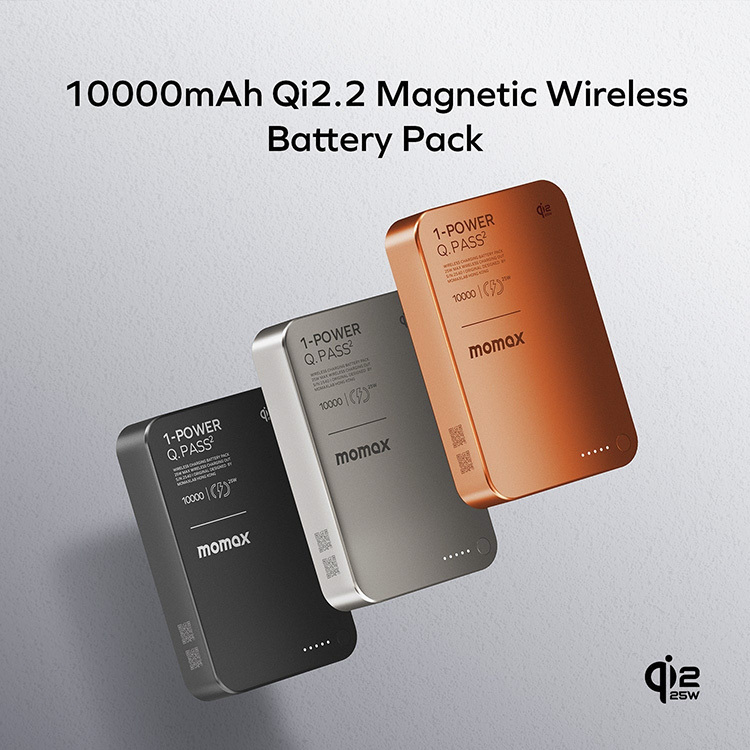 Momax IP168Q22D / L 1-Power Q.Pass² 10000mAh Qi2 25W 磁吸流動電源