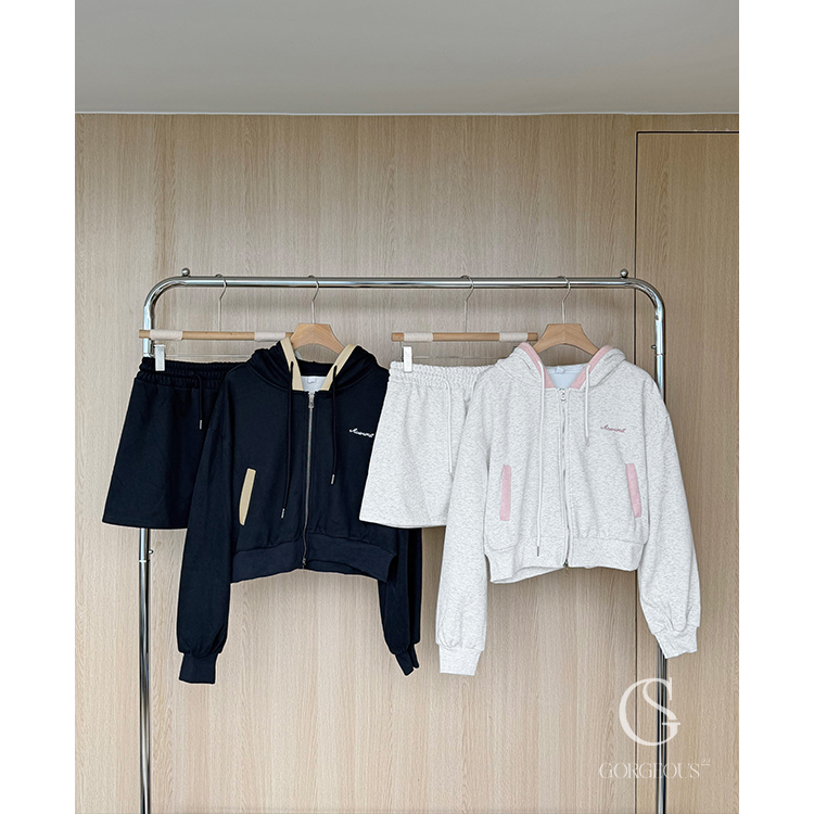 M44「牛奶絨刺繡外套+褲裙SET」