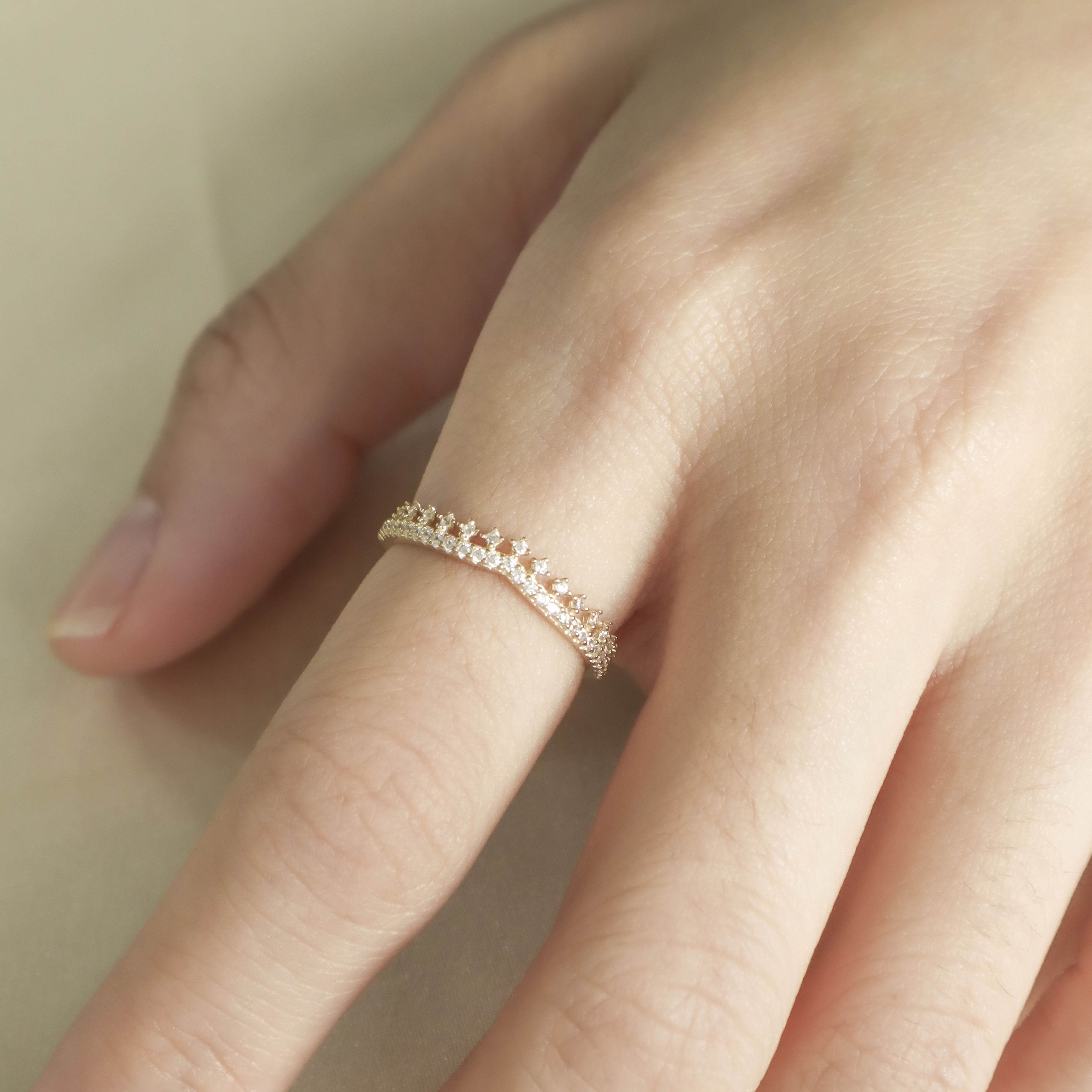 10K/柔光小皇冠戒指