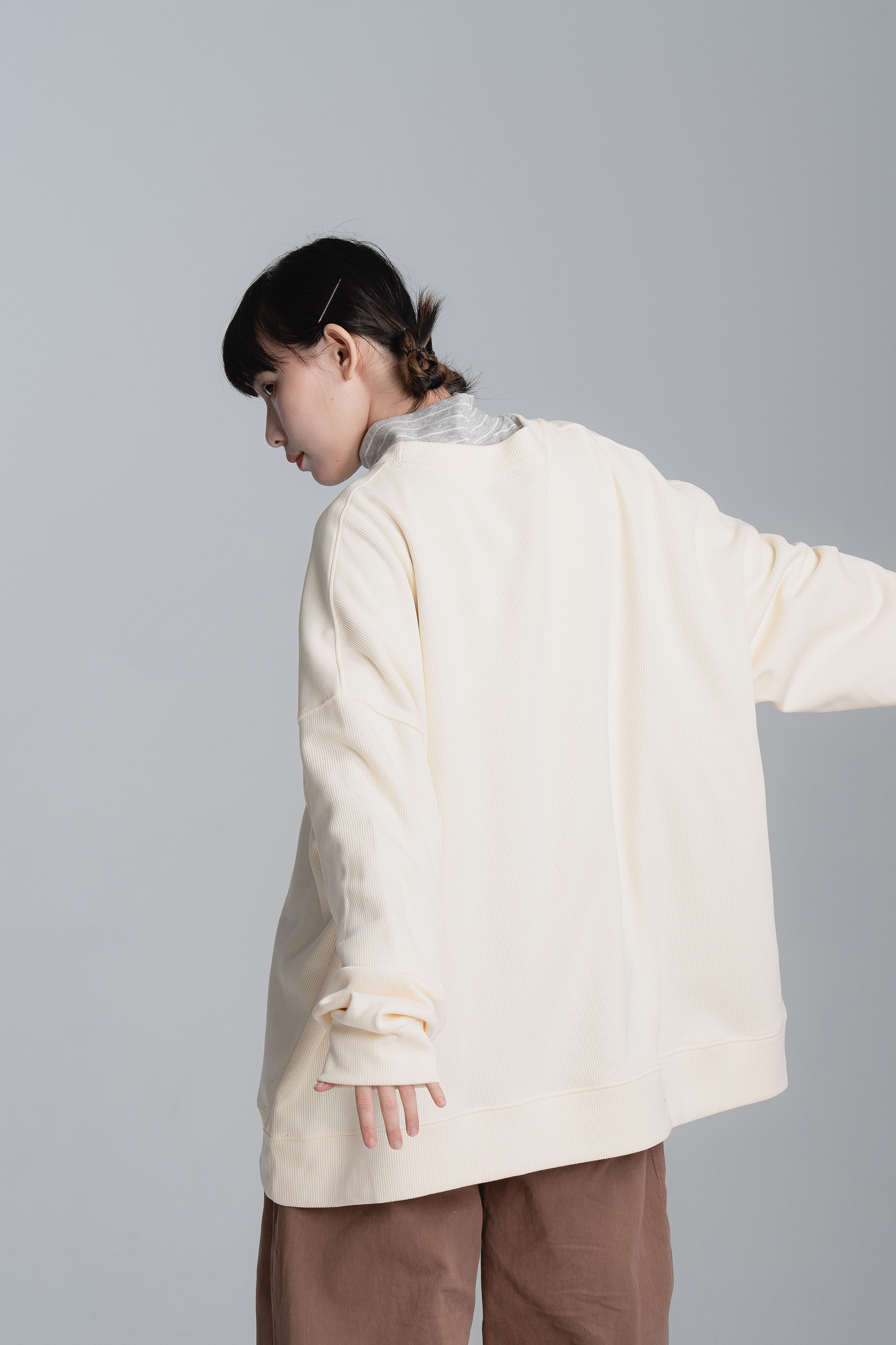 慵懶系寬鬆素面長袖t 4色