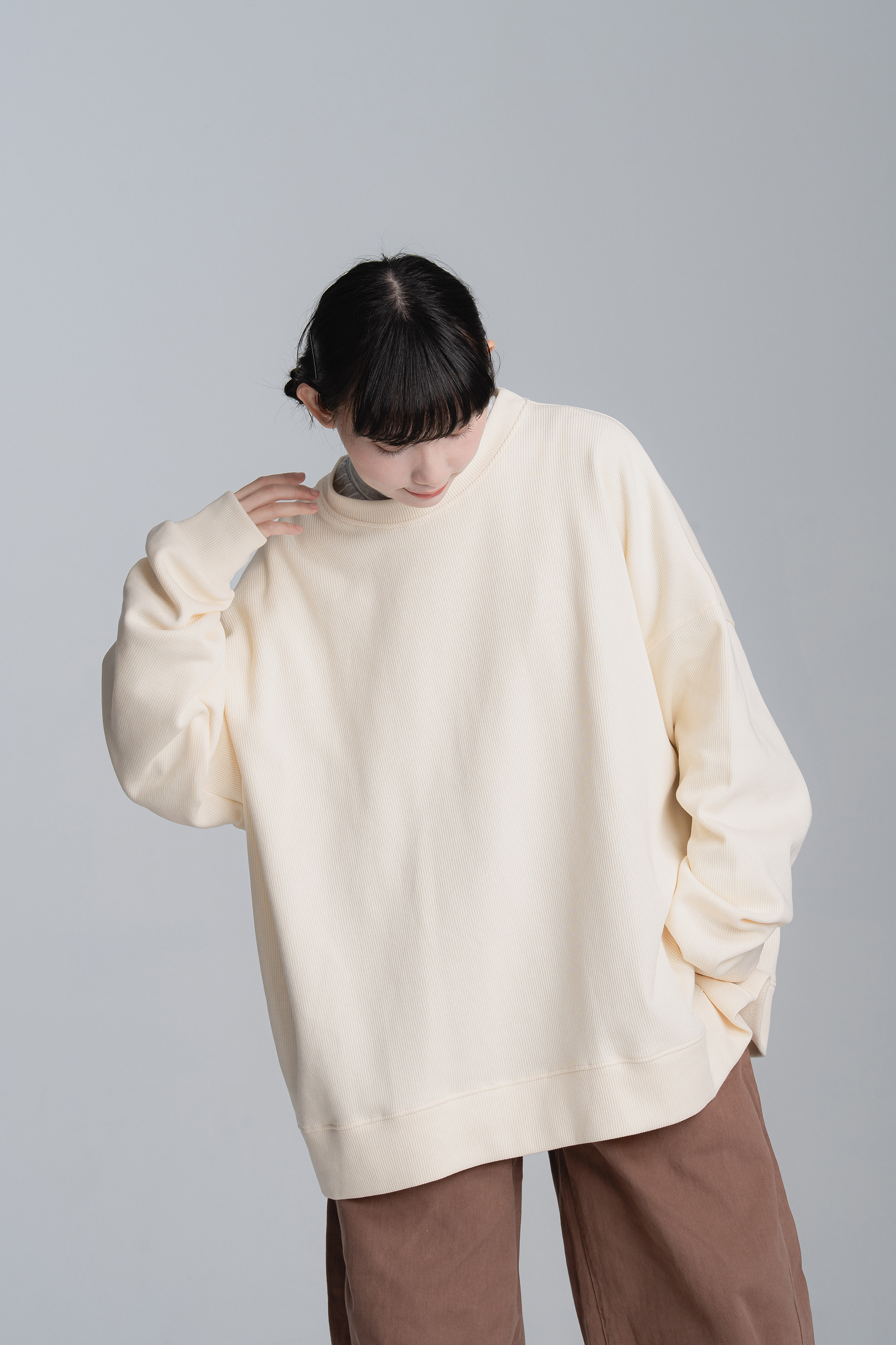 慵懶系寬鬆素面長袖t 4色