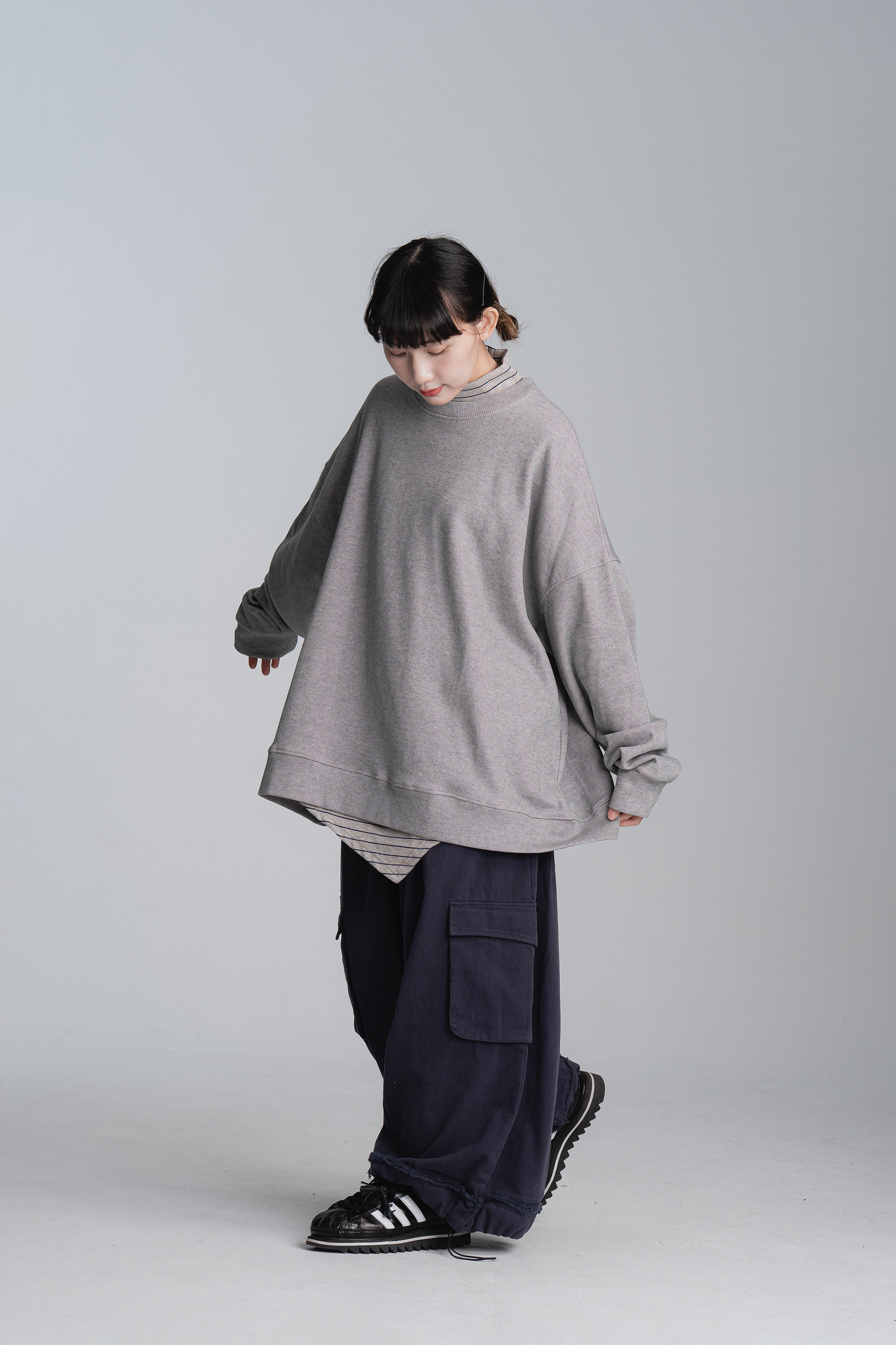 慵懶系寬鬆素面長袖t 4色