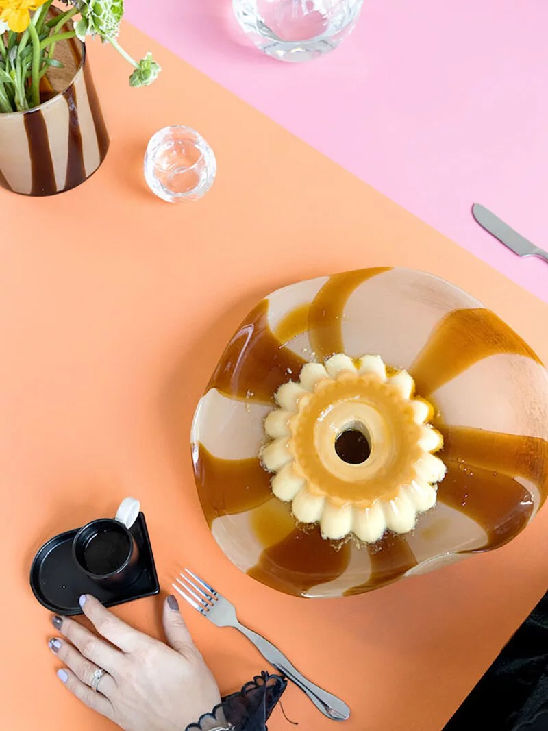 ByOn-Curve 餐盤/裝飾盤-棕彩，派對/晚宴/餐桌必備，可放置各式甜點