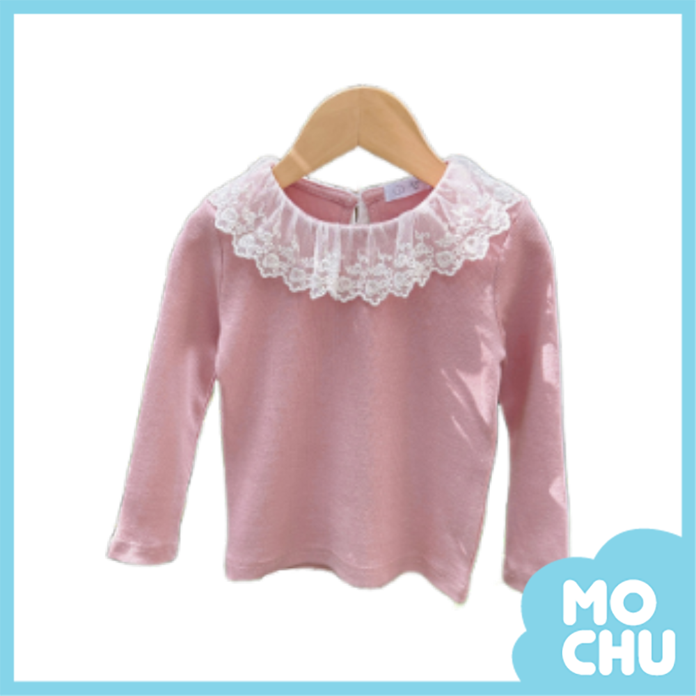 蕾絲花邊領長袖上衣(二色)