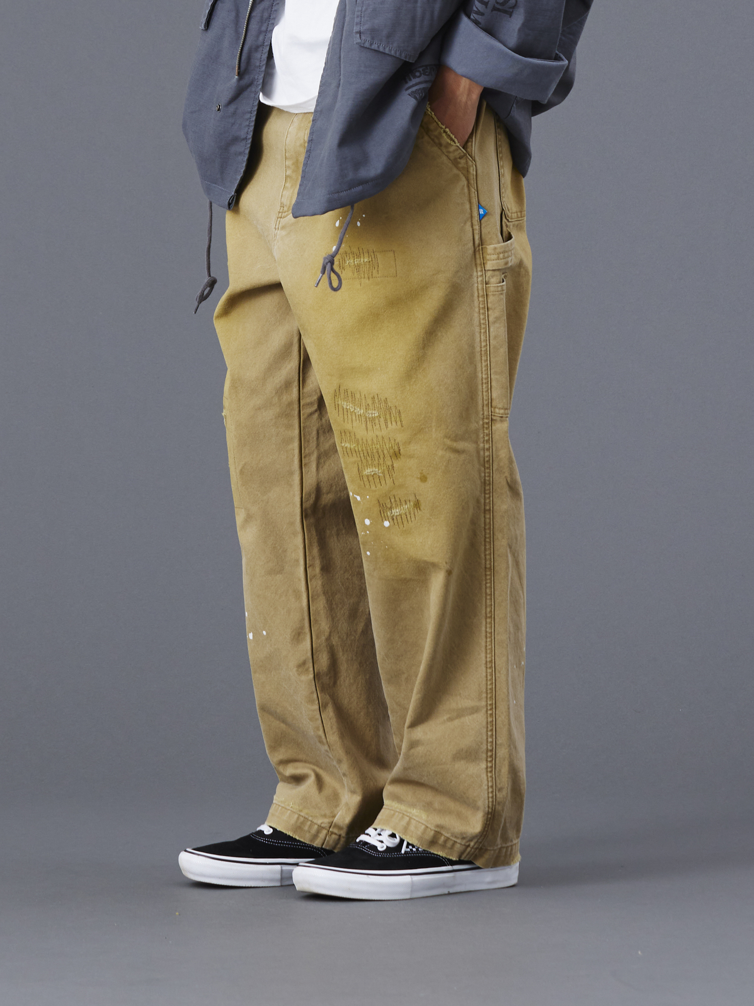 LIBERAIDERS REPAIRED CANVAS WORK PANTS 777052503 BEI