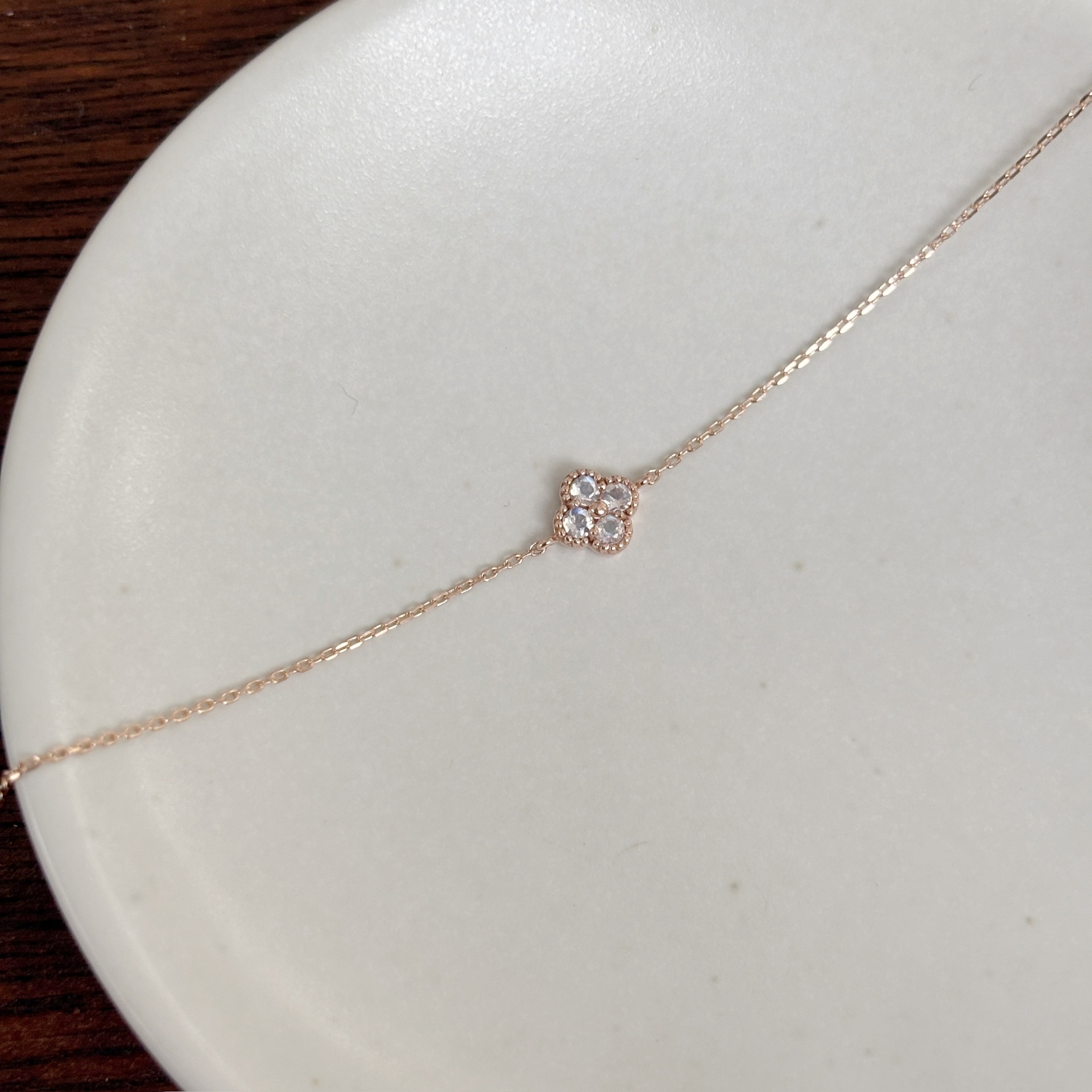 14K四葉草月光石手鏈